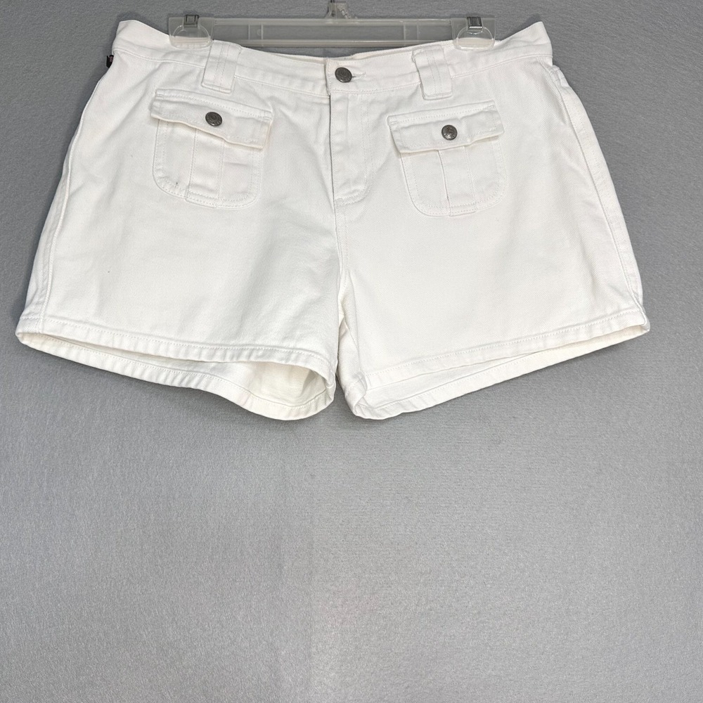 Polo Jeans Co Ralph‎ Lauren Cargo Shorts Womens Size 10 White Cotton Utility Y2K